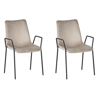 Set of Dining Chairs JEFFERSON Velvet Taupe