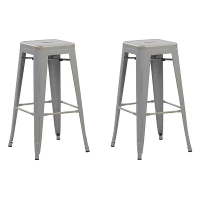 Set of Bar Stools CABRILLO Metal Silver