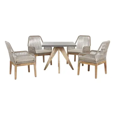 Garden Dining Set OLBIA Concrete 90x90x76 cm Beige