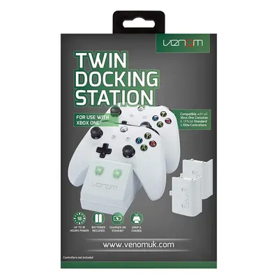 Venom Xbox One Twin Docking Station with x Rechargeable Battery Packs: White Xbox One