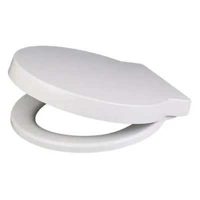 Euroshowers Round Soft Close Toilet Seat, White, mm x mm