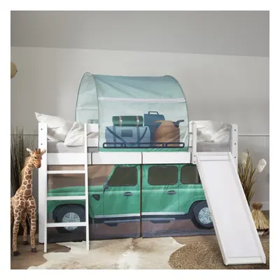 Moro Cabin Bed with Slide & Safari Overland Off Road Package in White