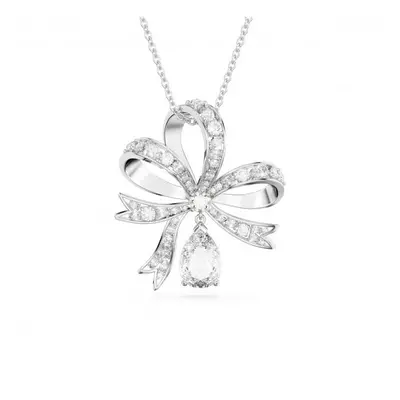 Swarovski Volta Rhodium Plated White Bow Pendant