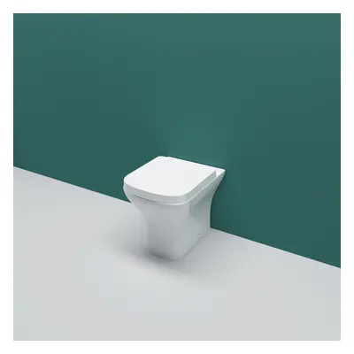 AICA Bathroom BTW Modern Toilet WC Soft Close Seat White Space Saving Ceramic