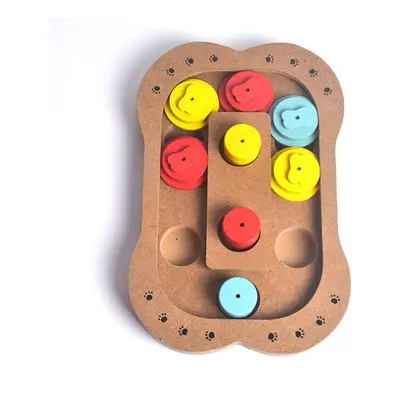 (#02) Wooden Paw Bone Pet Dog Cat Feeding Toy Training Board