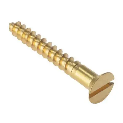 Forge CSK28BR Wood Screw Slotted CSK Solid Brass 2in x Box of