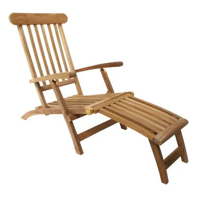 Charles Bentley Solid Wooden Teak Steamer Chair/Sun Lounger Garden Furniture