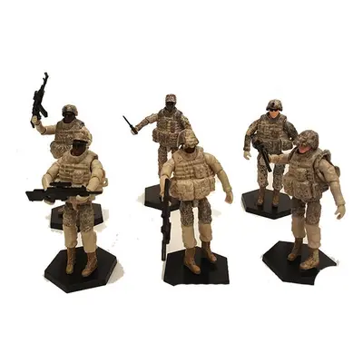 6PCS 1:18 4D Military Assembled Model Hand-held Movable Soldiers Diecast Model Toy