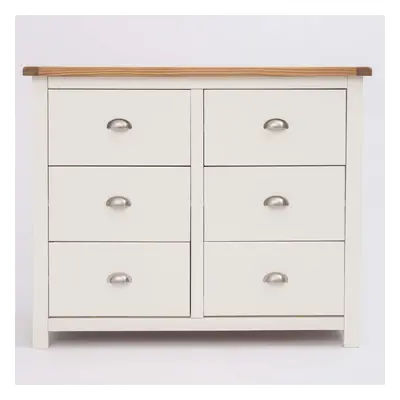 Off White 3+3 Chest of Drawers Bedroom Furniture Clothing Storage Wooden