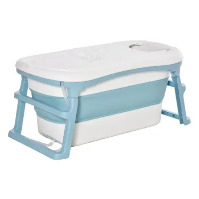 HOMCOM Foldable Bathtub Kids Bath Tub with Lid Large Bathtubs for - Years