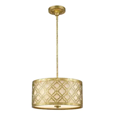 2 Bulb Ceiling Pendant Light Fitting Distressed Gold LED E27 75W Bulb