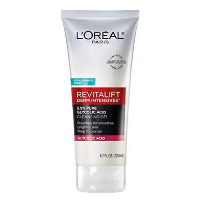 L'Oreal Paris Skincare Revitalift Derm Intensives Gel Cleanser with 3.5% Pure Glycolic Acid, Sal