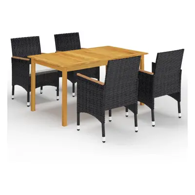 (black, cm table length/ piece) vidaXL Garden Dining Set with Cushions Black|Brown Multi Sizes 3