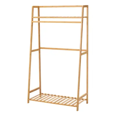 Wooden Clothes Rack with Shelves