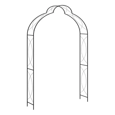 vidaXL Garden Arch Black 150cm Iron Home Lawn Outdoor Archway Pergola Trellis