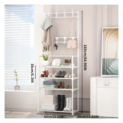 1pc layer Metal Shoe Rack For Entryway Wide Standing Coat Rack And Garment Storage Cabinet For R