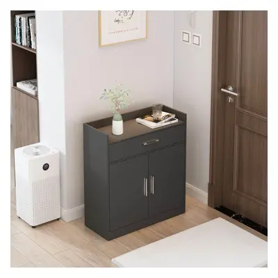 (Black) Modern Door Black Shoe Storage Cabinet