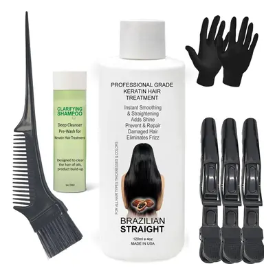 Real BRAZILIAN STRAIGHT Keratin Hair Treatment Straightening Kit Pro Result Keratin Protein Arga