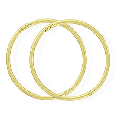 Jewelco London Ladies 9ct Yellow Gold 1mm Gauge Thin Hinged Sleeper Hoop Earrings - 16mm - SENR0