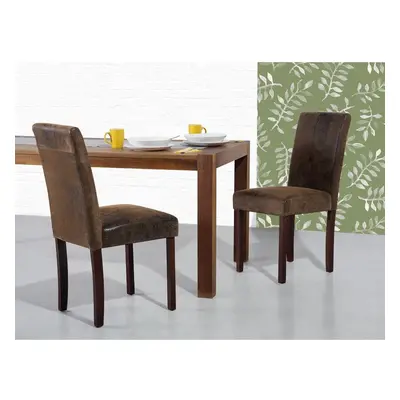 Dining chair - Kitchen Chair - Old Leather - Brown - BROADWAY