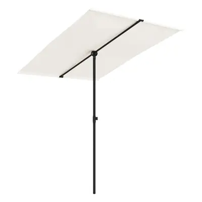 vidaXL Garden Parasol with Aluminium Pole Sunshade Outdoor Umbrella Sand White