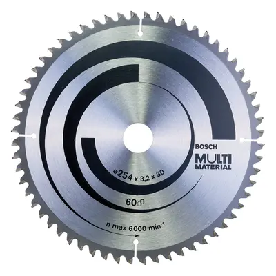 Bosch Multi Material Circular Saw Blade, 254mm x 3.2mm x 30mm, Teeth, Silver