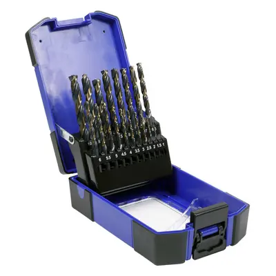 19 Piece HSS Tri-Point M2 Drill Bit Set - 1mm to 10mm Sizes - Self-Centring Tip