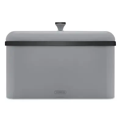 Tower T826136GRY Sera Bread Bin Grey and Smoked Trim, Stainless Steel T826136GRY