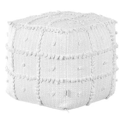 Pouffe HARNAI White Cotton