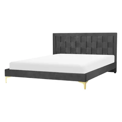 Bed Velvet LIMOUX x cm (EU King Size) Black