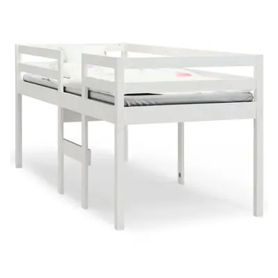 (White, x cm) vidaXL High Sleeper Bed Bedroom Loft Bed Frame Kids Bedstead Solid Wood Pine