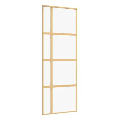 (gold, x cm/transparent) vidaXL Sliding Door Inner Glass Door Sliding Barn Door Aluminium and ES