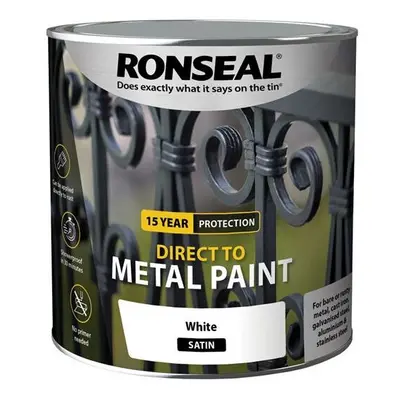 Ronseal Direct to Metal Paint White Satin 2.5 litre