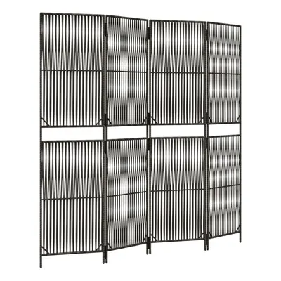 vidaXL Room Divider Panels Privacy Screen Balcony Screen Grey Poly Rattan