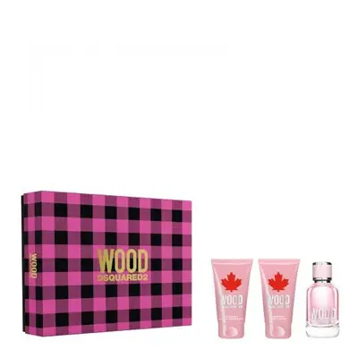 Dsquared2 Wood For Her Gift Set 50ml EDT Spray + Shower Gel 50ml + Body Lotion 50ml