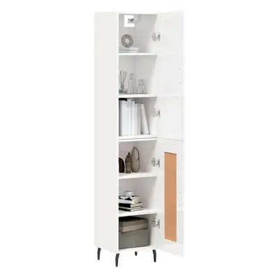 (high gloss white, wood door) vidaXL Highboard Sideboard Cupboard Side Board Storage Cabinet Eng