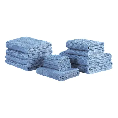 Set of Cotton Towels Blue AREORA