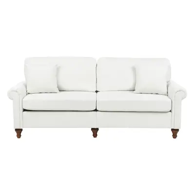 3 Seater Fabric Sofa White GINNERUP