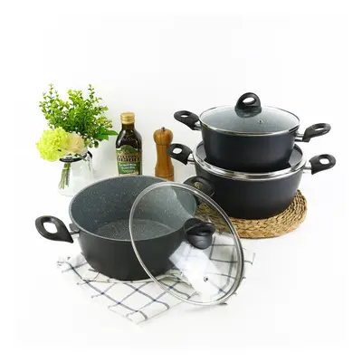 3 Piece Forged Aluminium Induction Cooking Pans Stockpots Cookware Set