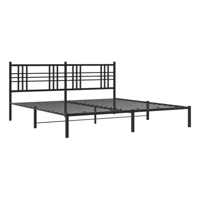 (black, 200x200 cm/with headboard) vidaXL Metal Bed Frame with Headboard Home Bed Base Bedstead 