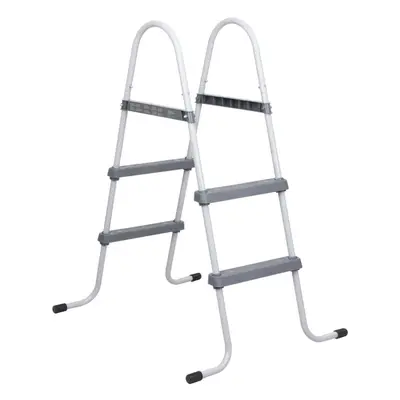 vidaXL Pool Ladder Grey cm Steel Above Ground Swimming Pool Step & Ladder