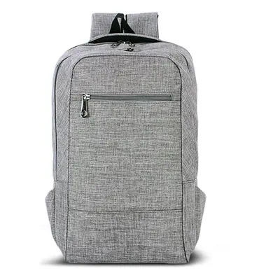 (Grey) 15.6inch Men Laptop Canvas Backpack School Business Travel Shoulder Bag Rucksack