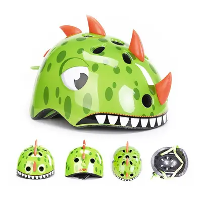 (Green) Cartoon Kids Animal Bike Safety Helmet Children Eps Bicycle Skating Protetive Helmets Ou