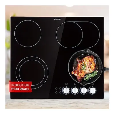 Klarstein Ceramic Hob, 6100W Electric Hob Ceramic Cooker, Ring Electric Pan Hob, Built-In Table 