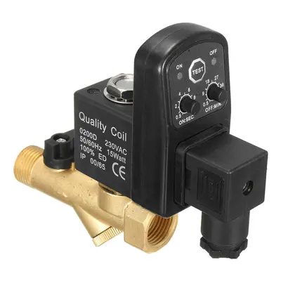 1/2" Automatic Electronic Drain Valve Electromagnetic Timed Air Compressed Electrotim Solenoid V