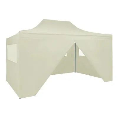 vidaXL Professional Folding Party Tent Sidewalls Steel Cream 3x4m Canopy