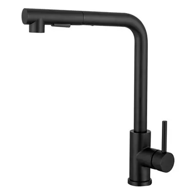 Matte Black Stainless Steel Faucet For Kitchen Sink Single Lever Pull Out Spring Spout Mixers Ta