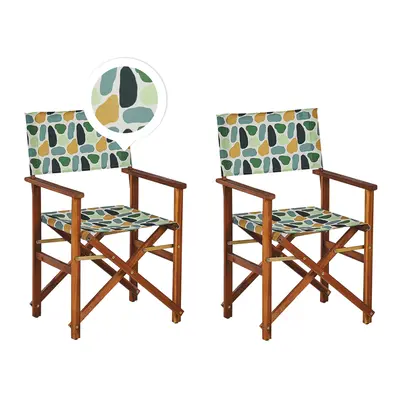 Set of Garden Chairs CINE Acacia Wood Multicolour