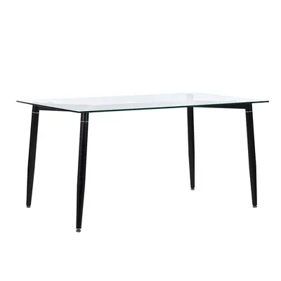 Dining Table TOTHAM cm cm Tempered Glass Transparent