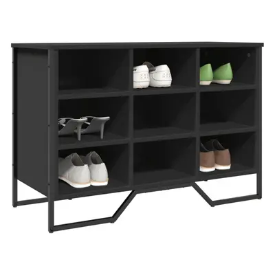 vidaXL Shoe Cabinet Black 90x38x61.5 cm Engineered Wood